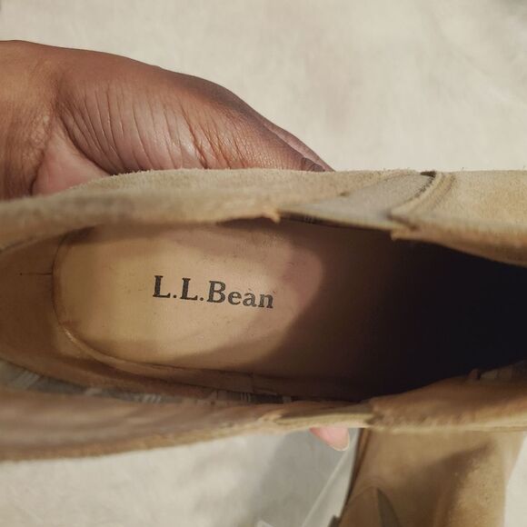 LL Bean Bootie Women's Size 7M (B) Tan Brown Suede Ankle Boots Slip-On Classic - Picture 12 of 12